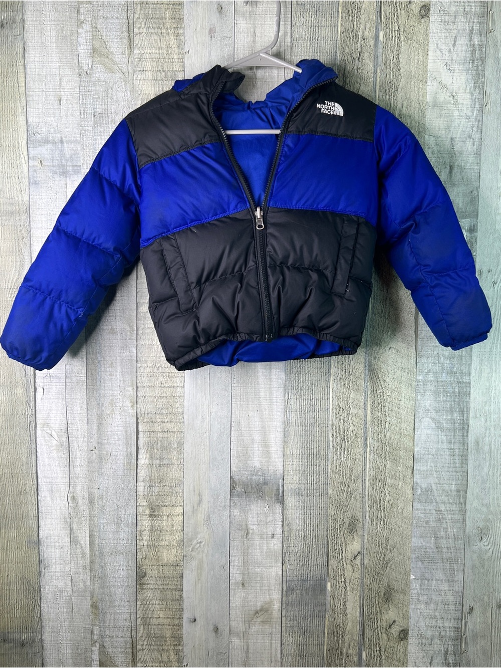 The North Face Size 5T Down Filled Quilted Puffer Hooded Jacket Zipper Front